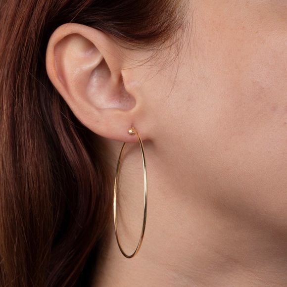 Jewelry - 18K Gold Plated Large Hoop Earrings 50mm